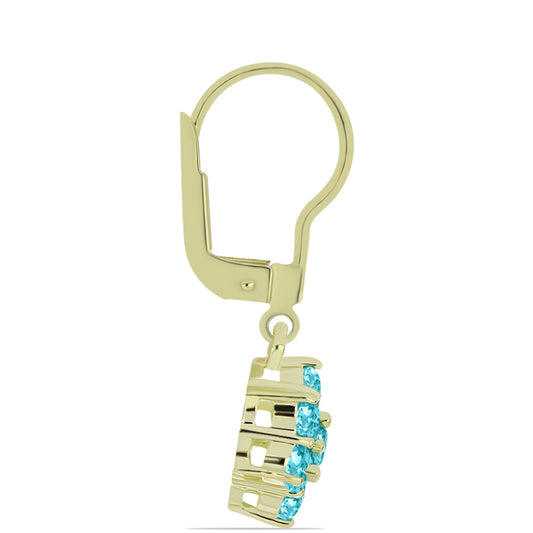 Goldplattierte Silberohrringe mit Paraiba Quarz