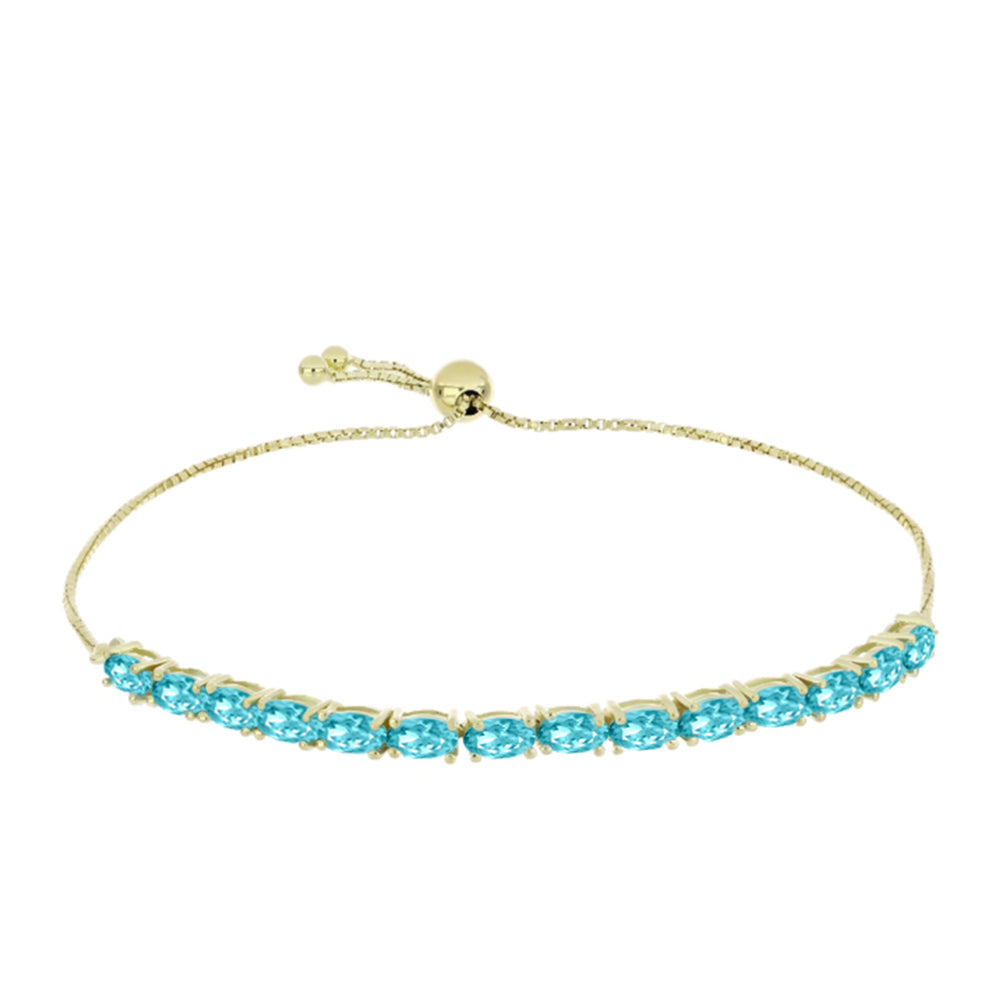 Goldplattiertes Silberarmband mit Paraiba Quarz 2 