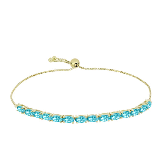 Goldplattiertes Silberarmband mit Paraiba Quarz