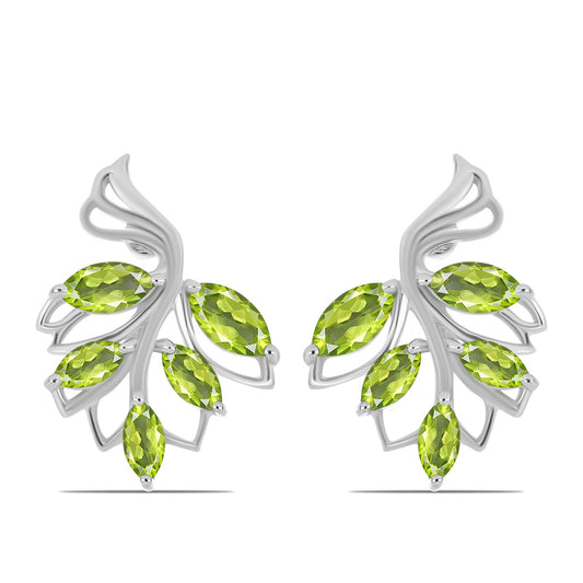 Silberohrringe mit Peridot aus Changbai