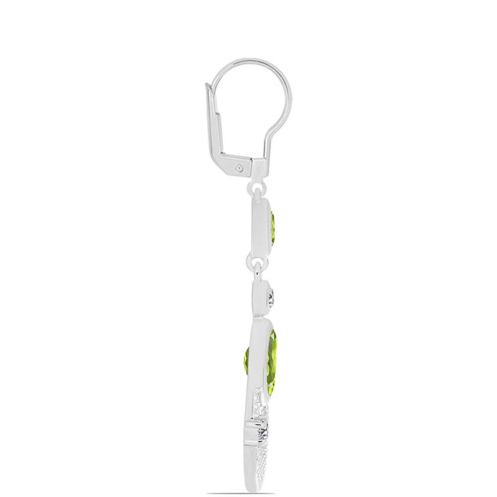 Silberohrringe mit Peridot aus Changbai und weißem Topas 2 