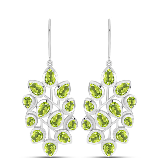Silberohrringe mit Peridot aus Changbai