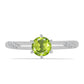 Silberring mit Peridot aus Changbai und weißem Topas