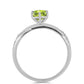 Silberring mit Peridot aus Changbai und weißem Topas