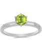 Silberring mit Peridot aus Changbai und weißem Topas