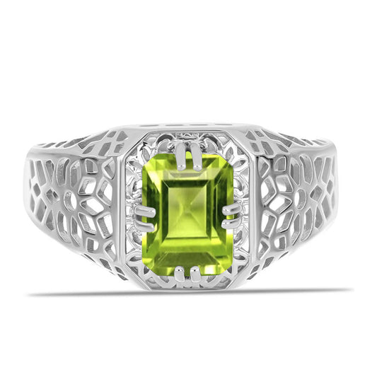 Silberring mit Peridot aus Changbai
