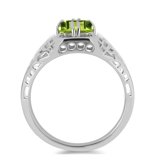 Silberring mit Peridot aus Changbai