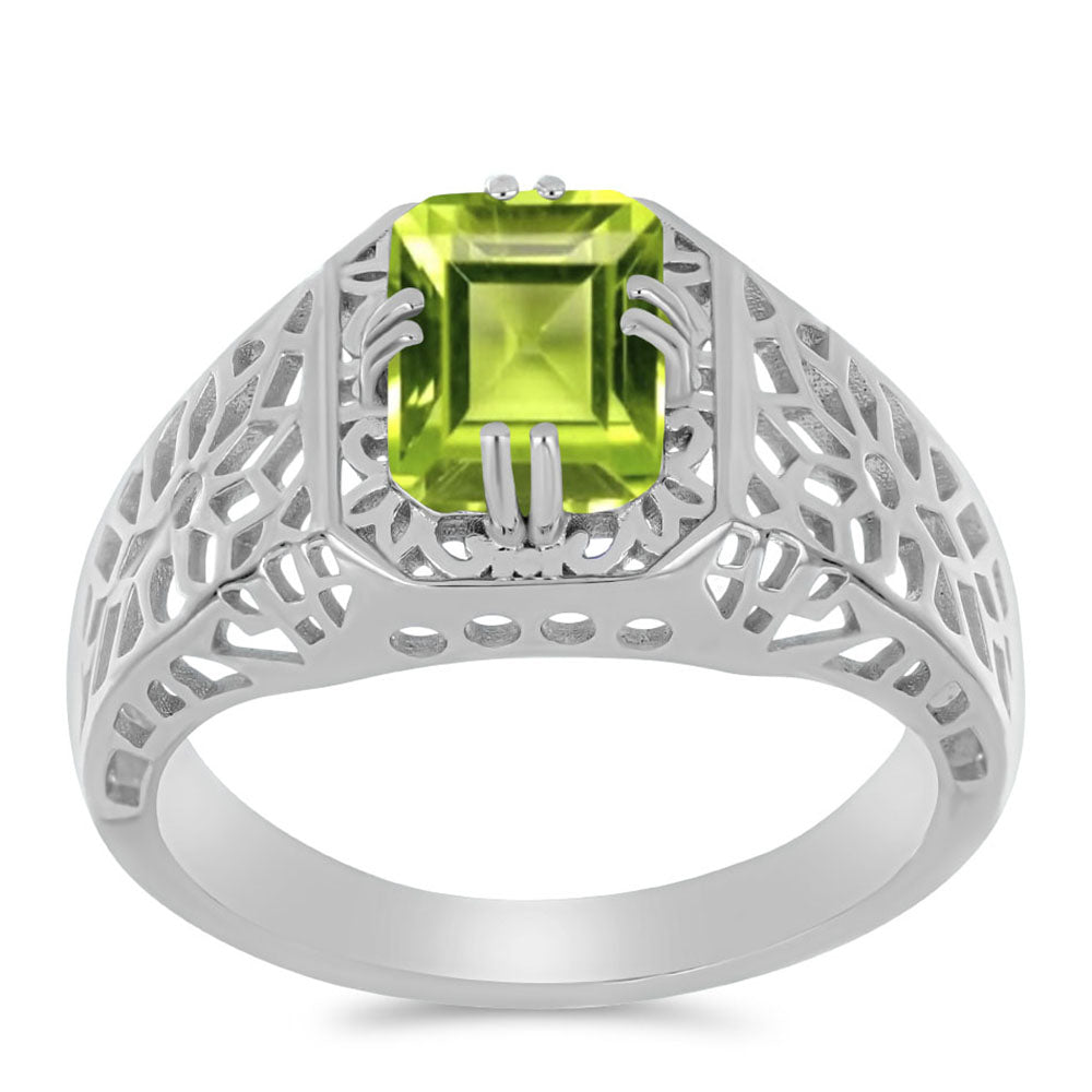 Silberring mit Peridot aus Changbai 3 