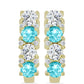 Goldplattierte Silberohrringe mit Paraiba Quarz und weißem Topas