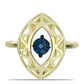 Goldplattierter Silberring mit blauem tanzendem Diamanten