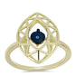 Goldplattierter Silberring mit blauem tanzendem Diamanten