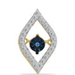 Goldplattierter Silberanhänger mit blauem tanzendem Diamanten und weißem Topas