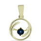 Goldplattierter Silberanhänger mit blauem tanzendem Diamanten