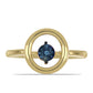 Goldplattierter Silberring mit blauem tanzendem Diamanten