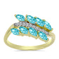 Goldplattierter Silberring mit Paraiba Quarz und weißem Topas