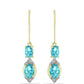 Goldplattierte Silberohrringe mit Paraiba Quarz und weißem Topas