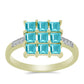 Goldplattierter Silberring mit Paraiba Quarz und weißem Topas