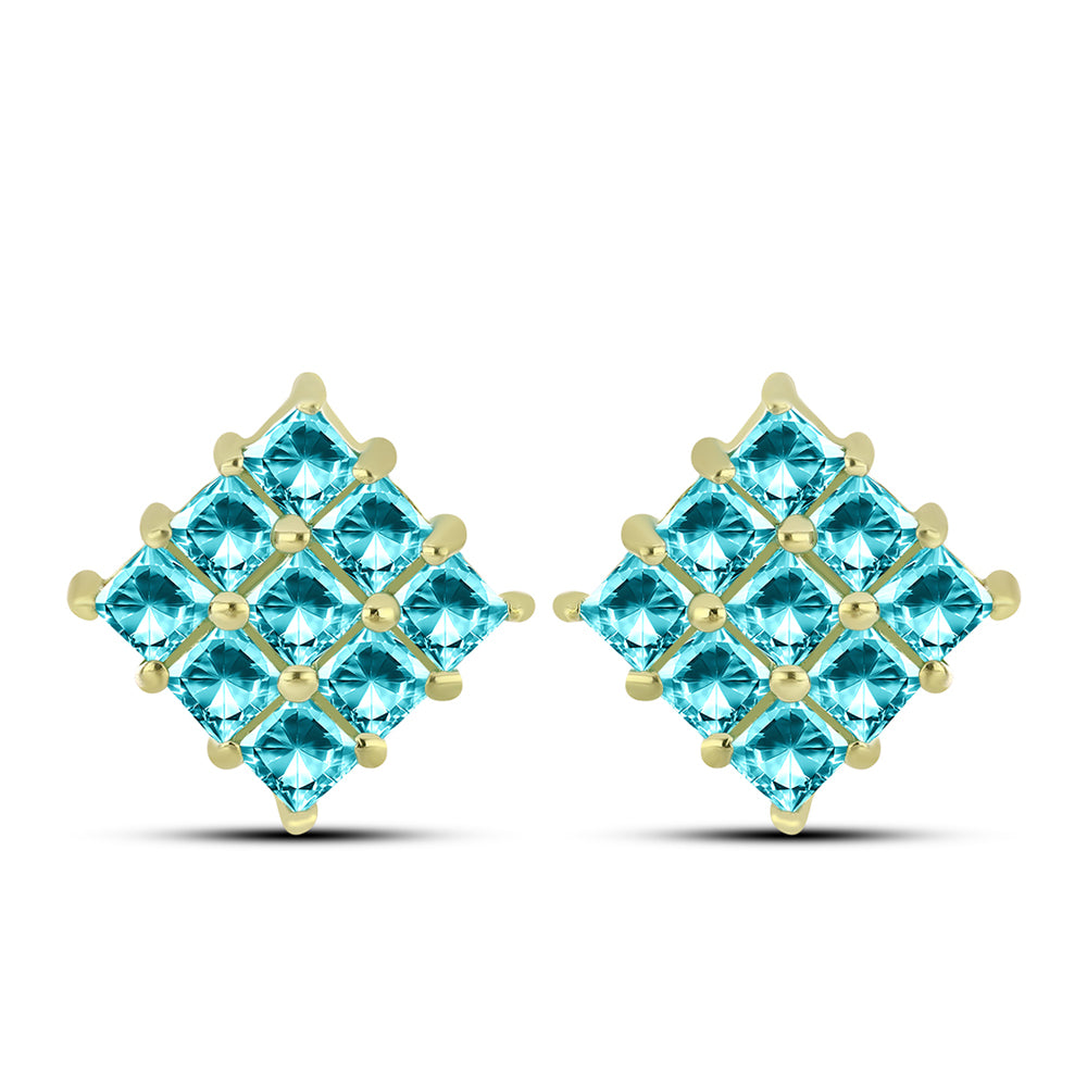 Goldplattierte Silberohrringe mit Paraiba Quarz