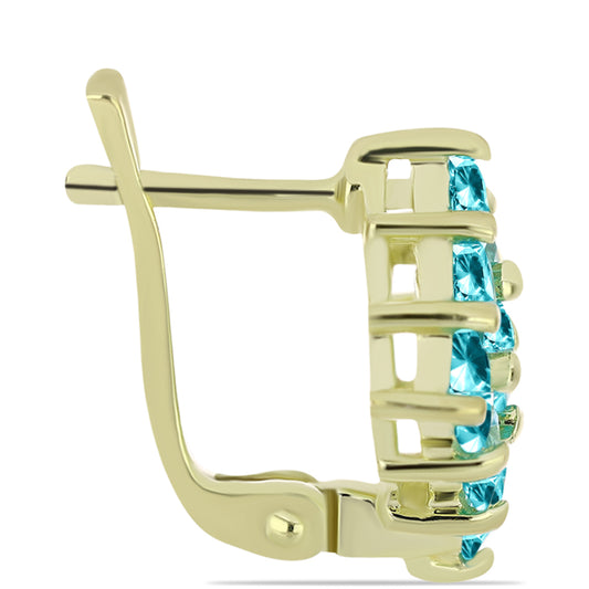 Goldplattierte Silberohrringe mit Paraiba Quarz