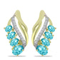Goldplattierte Silberohrringe mit Paraiba Quarz und weißem Topas