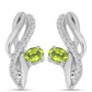 Silberohrringe mit Peridot aus Changbai und weißem Topas