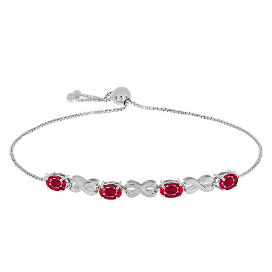 Silberarmband mit Rubin aus Madagaskar