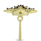 Goldplattierter Silberring mit blauem tanzendem Diamanten