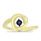 Goldplattierter Silberring mit blauem tanzendem Diamanten