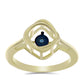 Goldplattierter Silberring mit blauem tanzendem Diamanten