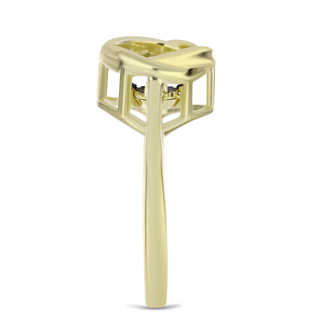 Goldplattierter Silberring mit blauem tanzendem Diamanten 4 