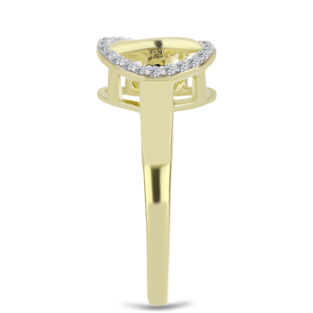 Goldplattierter Silberring mit blauem tanzendem Diamanten und weißem Topas 4 