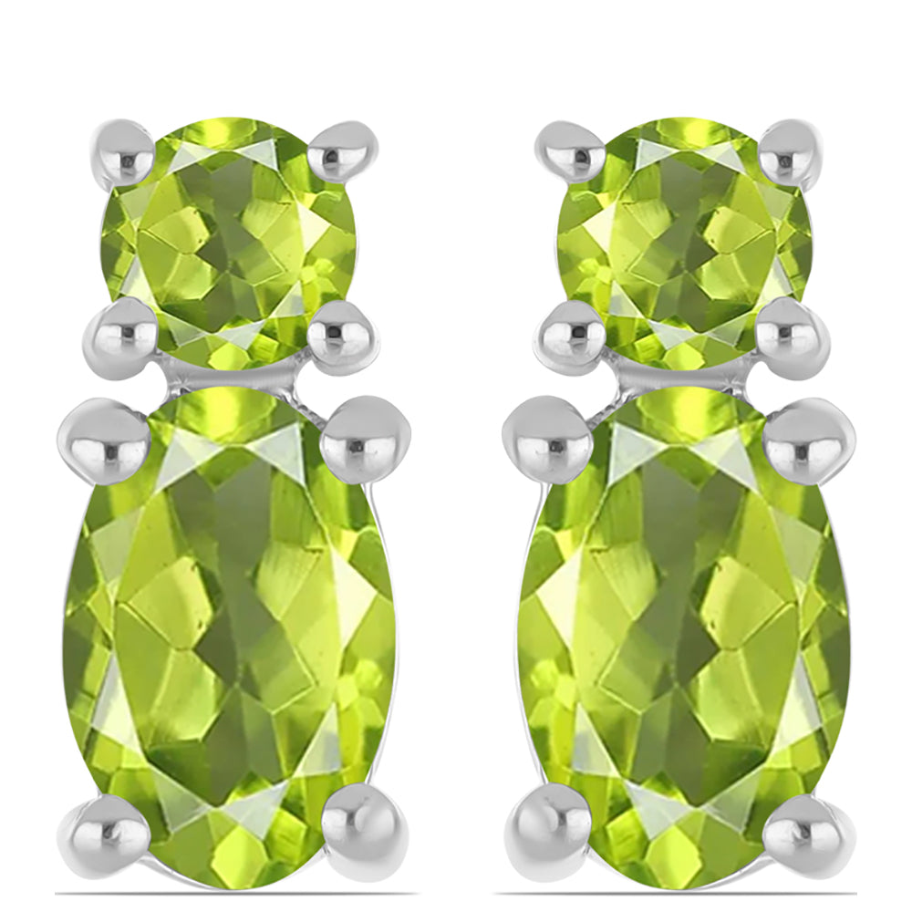 Silberohrringe mit Peridot aus Changbai 1 