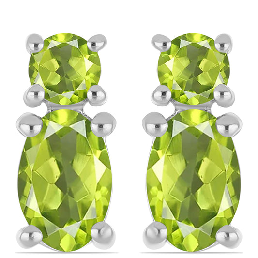 Silberohrringe mit Peridot aus Changbai