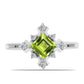 Silberring mit Peridot aus Changbai und weißem Topas