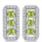 Silberohrringe mit Peridot aus Changbai und weißem Topas