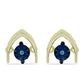 Goldplattierte Silberohrringe mit blauem tanzendem Diamanten
