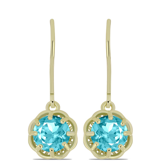 Goldplattierte Silberohrringe mit Paraiba Quarz