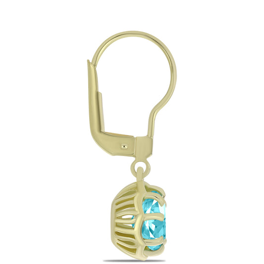 Goldplattierte Silberohrringe mit Paraiba Quarz