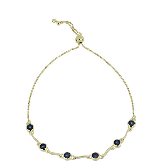 Goldplattiertes Silberarmband mit blauem tanzendem Diamanten