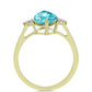 Goldplattierter Silberring mit Paraiba Quarz und weißem Topas