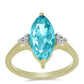 Goldplattierter Silberring mit Paraiba Quarz und weißem Topas