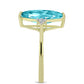 Goldplattierter Silberring mit Paraiba Quarz und weißem Topas