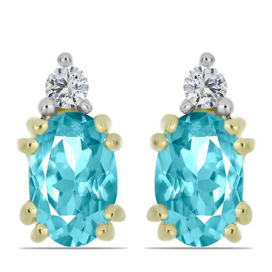 Goldplattierte Silberohrringe mit Paraiba Quarz und weißem Topas
