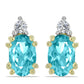 Goldplattierte Silberohrringe mit Paraiba Quarz und weißem Topas