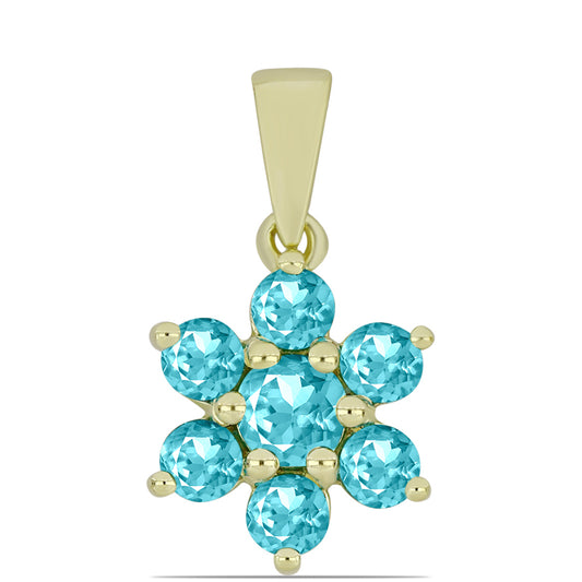 Goldplattierter Silberanhänger mit Paraiba Quarz