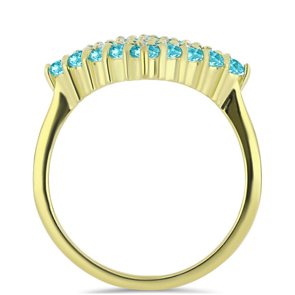Goldplattierter Silberring mit Paraiba Quarz