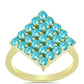 Goldplattierter Silberring mit Paraiba Quarz