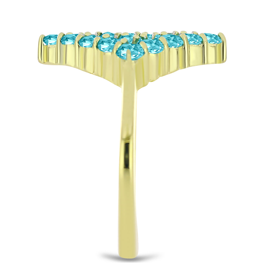 Goldplattierter Silberring mit Paraiba Quarz