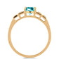 Goldplattierter Silberring mit Paraiba Quarz und weißem Zirkon