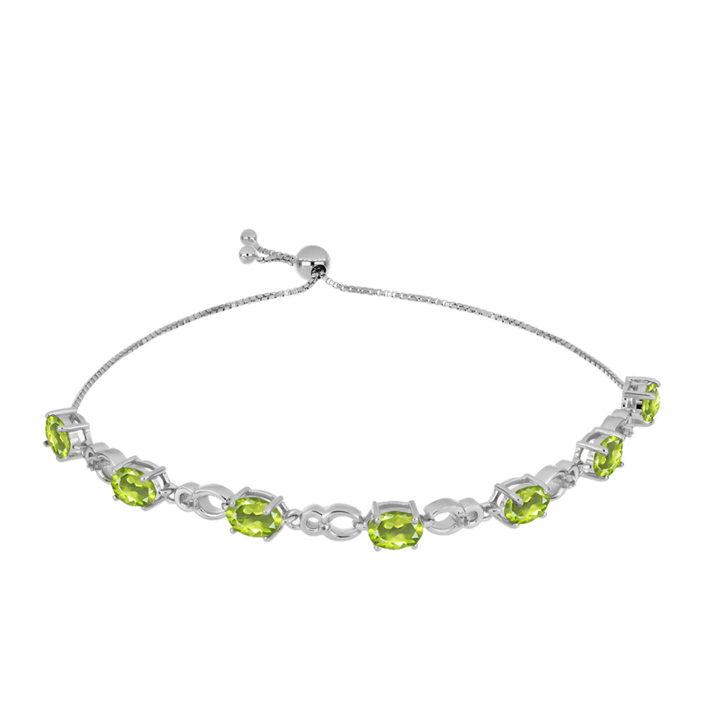 Silberarmband mit Peridot aus Changbai und weißem Topas 1 